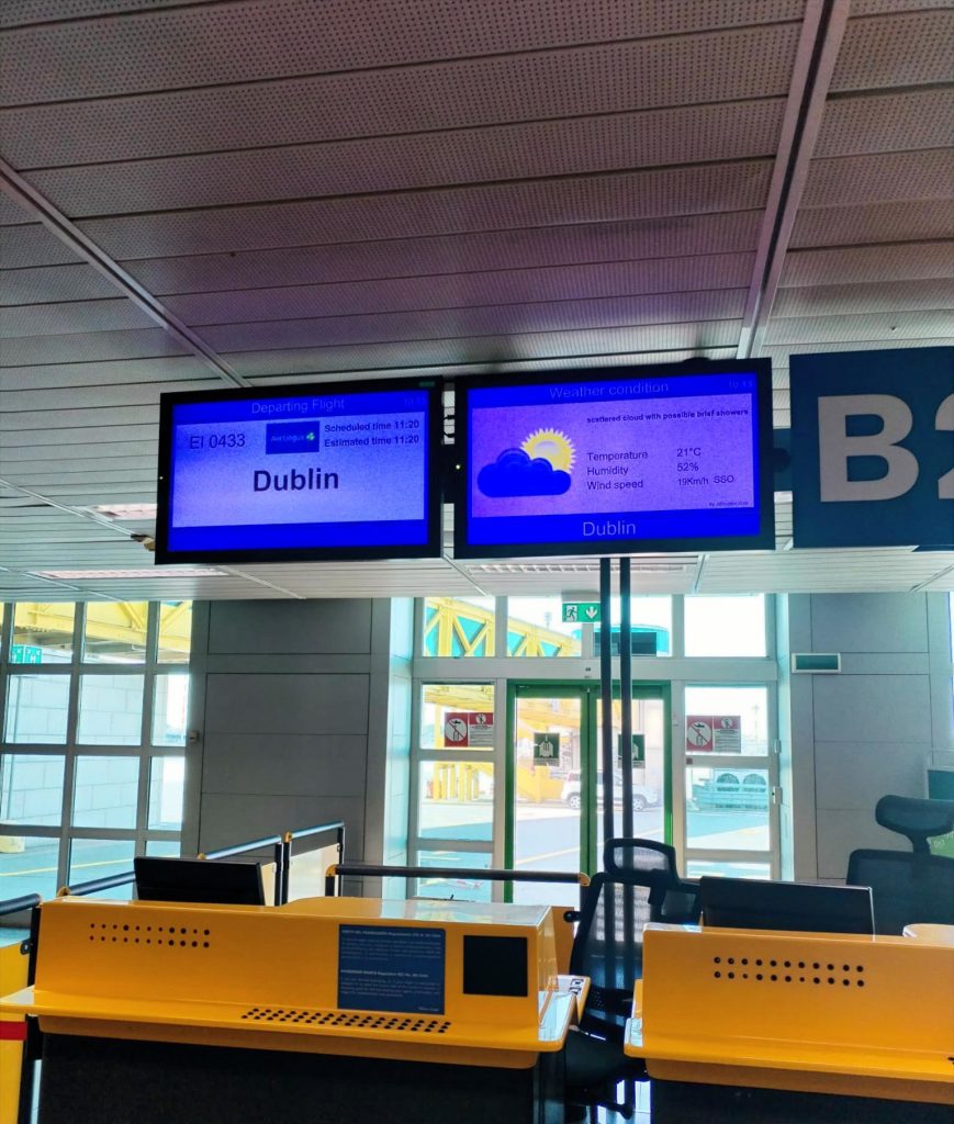 Gate partenza dall'aereoporto di Orio al Serio verso Dublino